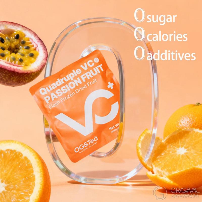 2.0 Version Quadruple VC Passion Fruit Cocktail Tea Lemon Kumquat Tea 154g (22g*7) Caffeine Free With Freeze Dried Lemon Passion Fruit And Kumquat