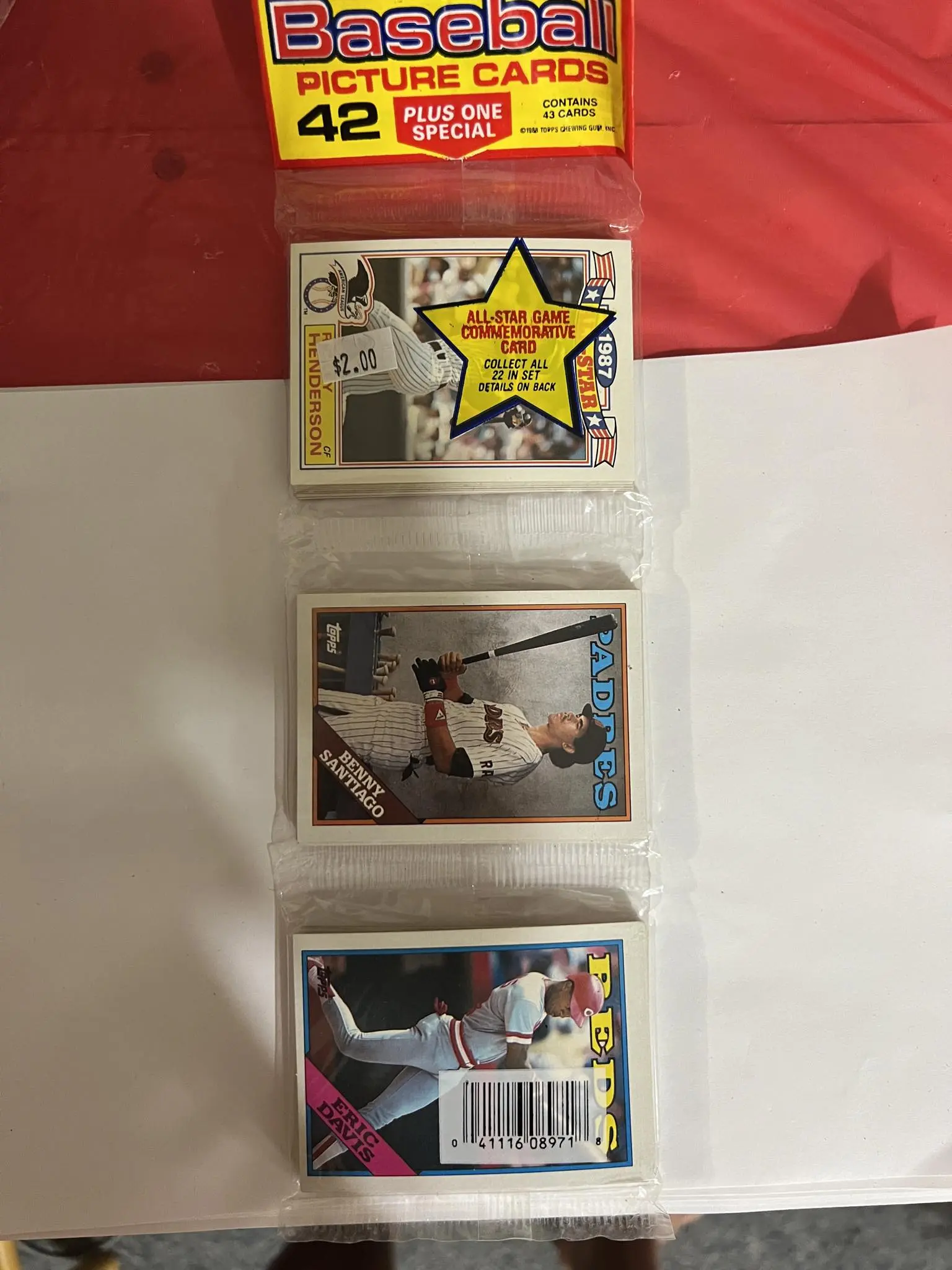 Vintage Unopened Package of 43 Topps All Star Game Commemorative Set 1988 Baseball Cards