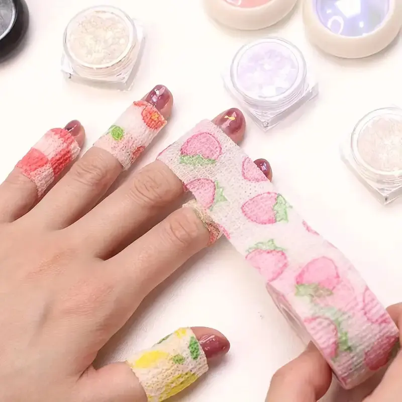 6pcs Random color Finger Bandage Student Cute Combination Handwriting Finger Guard Anti-wear Hand tape Adhesive Backed Cartoon anti-wear anti-cocoon self-adhesive finger guard Watermelon Adhesive