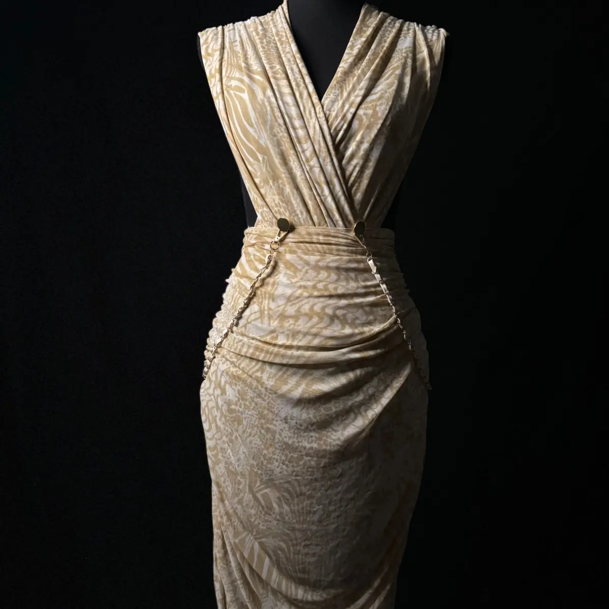 Beige and Tan Dress