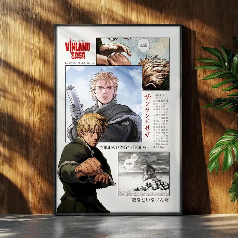 Thorfinn Vinland Saga Poster Print, Anime Manga Wall Art, Japanese Minimalist Decor, Viking Anime Room Decor, Anime Gift for Him, Otaku Poster (Unframed, Print Only)