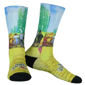 The Wizard Of Oz Socks Men's Yellow Brick Road Sublimated Crew Sock