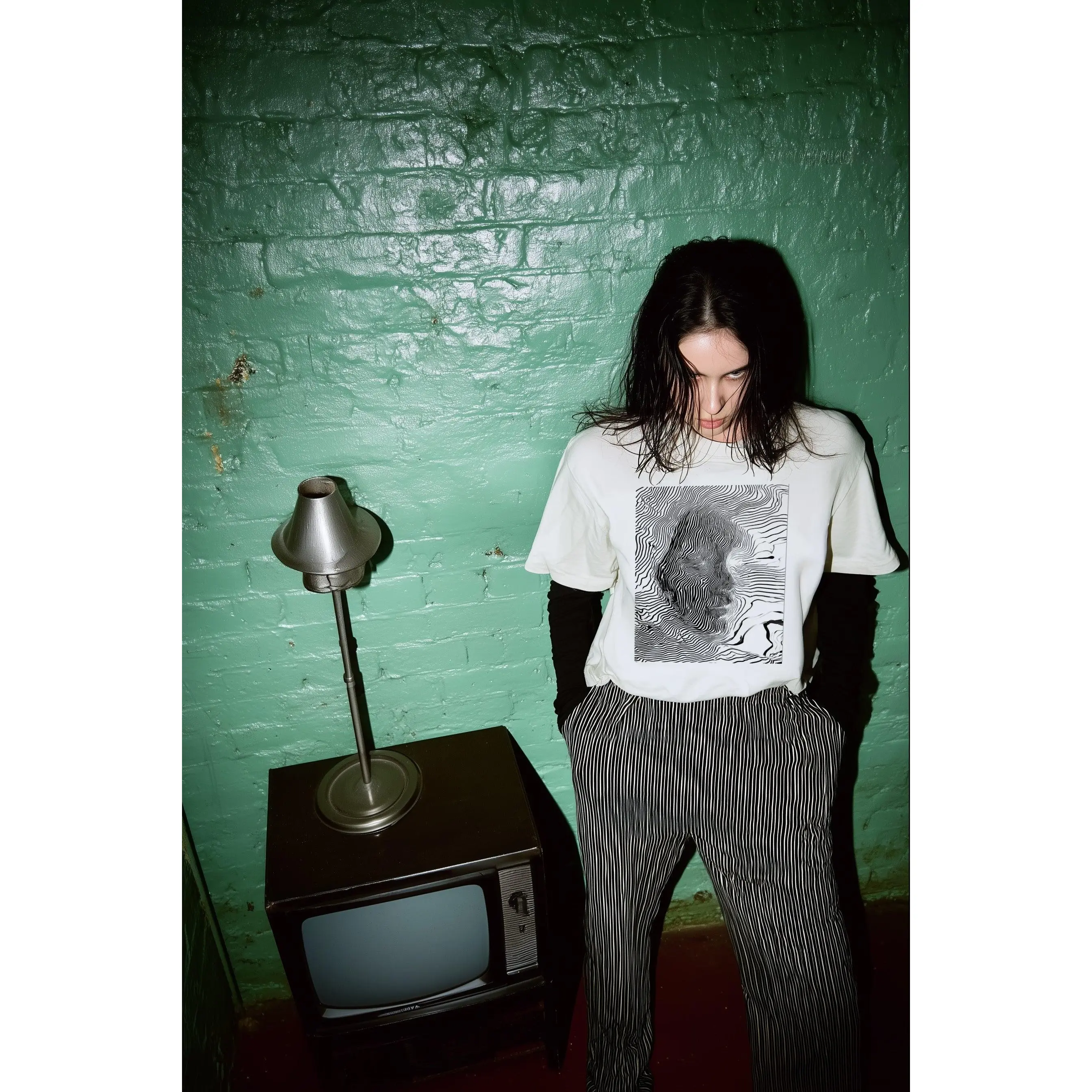 Erleen Nada Abstract Portrait T-Shirt – Natural Softstyle Tee