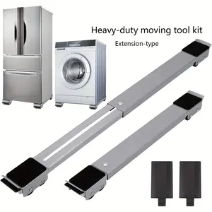 Adjustable Length Appliance Stand with Wheels, Large Mobile Base with Brakes, Anti-Slip Pad Stainless Steel, Fits Refrigerator Washing Machine Dryer Dishwasher Nightstand