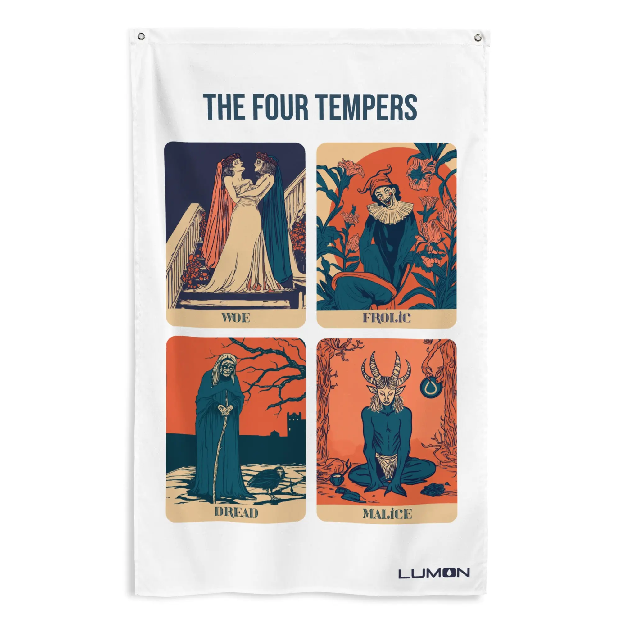 The Four Tempers Art Print – Severance Lumon Employee Handbook Inspired Flag