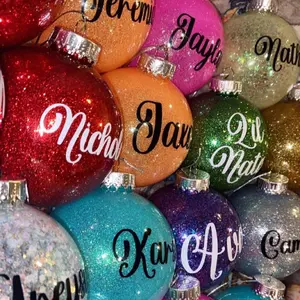 Customized Name Glitter Ornaments