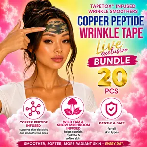20 Infused Wrinkle TapeTox, Copper Peptide Infused Japanese Face Tape, Dermatologist Approved, Wrinkle Smoothing Tapes, skincare,  lines, crows feet, elevens, Korean skincare, copper peptides, pine bark, wrinkle smoothing, plump skin