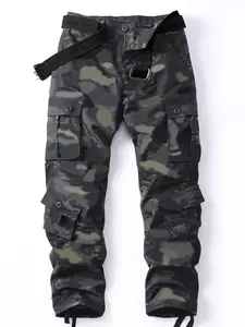 AKARMY Men's Casual Cargo Pants Military Army Camo Pants Combat Work Pants with 8 Pockets Hiking 3355-01(No Belt) Menswear Trouser