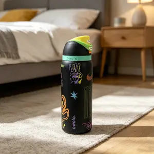 Owala FreeSip Neon Glow 32 oz Large-Capacity Portable Insulated Drinkware Flask - New Vacuum Design, Camping, Travel Use, Birthday Gift Option, Flasks