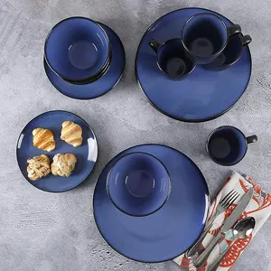 Gibson Soho Lounge Round Reactive Glaze Stoneware Dinnerware Set for 4