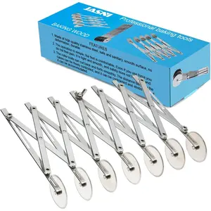 Food Grade Stainless Steel Pizza Cutter Multi-Wheel Dough Divider Pastry Knife Baking Cutter (7, Wheel)