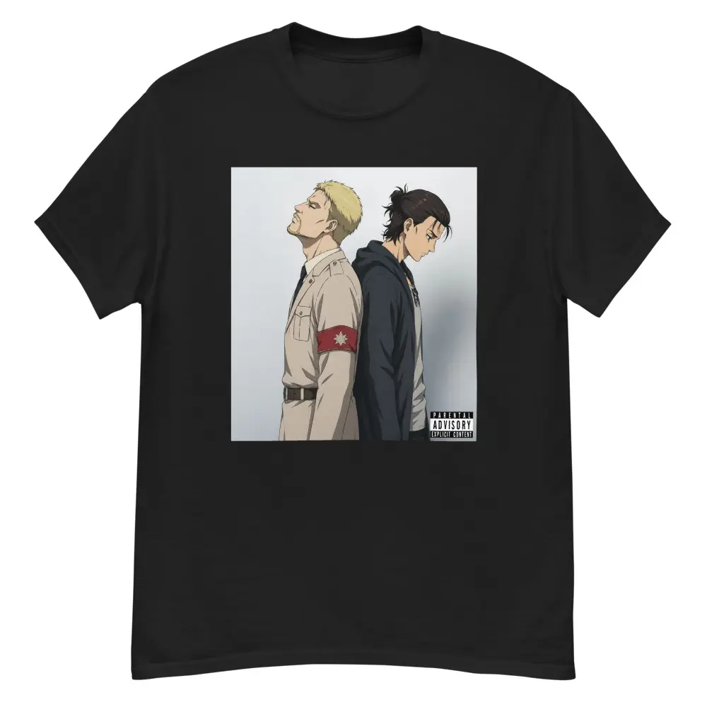 Eren x Reiner Cotton Shirt, Attack On Titan AOT Characters Anime standing back to back album cover