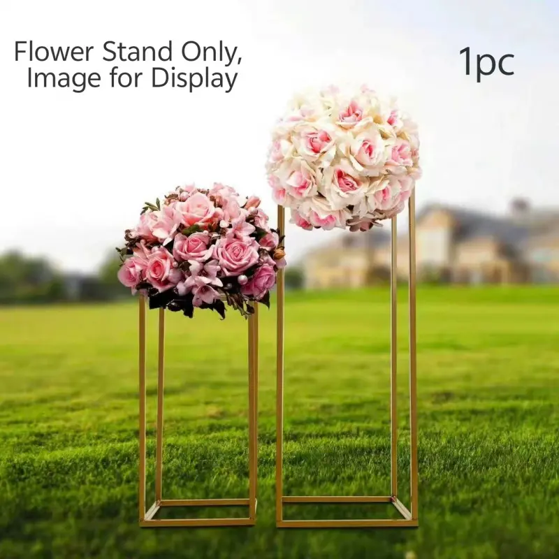 Rectangular Metal Flower Stand Gold Geometric Vase Holder Wedding Dining Table Centerpiece for Party Event Decoration Party Centerpieces Party Decor Supplies