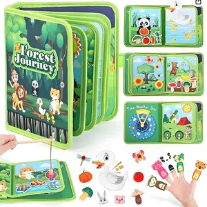 Educational DIY Felt Book for Kids, Quiet Activity Sensory Book, Travel Activity Book for Long Car Rides, Engages Boys & Girls, Cultivates Hands-On Skills