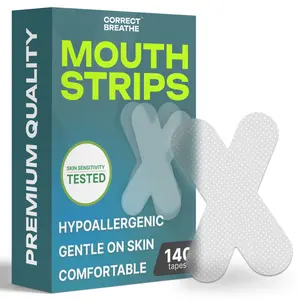 CorBreev Mouth tape (140 Pack) - Skin-Friendly, Hypoallergenic, Easy to Apply & Remove, Reduce Snoring