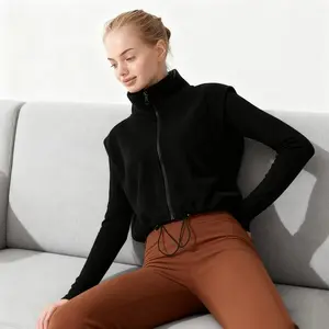 Women's Fitness Clothing with Cold-Proof Warm Austrian Fleece: Thickened Autumn-Winter Jacket and Vest for Running & Yoga Sports