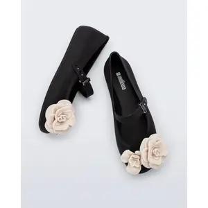 Melissa Women's Soft Ballerina Petals Ballet Flats with Flower Embellishments