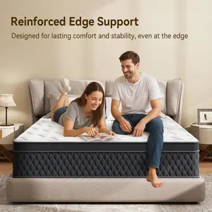 10 Inch Twin XL Hybrid Mattress, Memory Foam & Individually Pocketed Springs for Motion Isolation, Edge Support & Pressure Relief, Fiberglass-Free, CertiPUR-US ®   Certified, Mattress in a Box