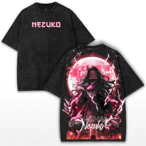 Nezuko x Demon Slayer – Vintage Washed Oversized Tee featuring Flame-Eyed Demon Sister Art, Heavy Cotton Drop & Anime Streetwear Vibe Basic Dress
