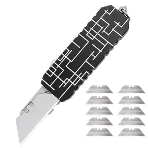 1 set Precision Blade Knife with Strong Handle for Effortless Cutting Utility blades + 10 sheets, Available in black and green