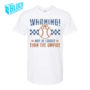 Warning Louder Than Umpire The Block Funny Soft Style Tee Shirt Crewneck Classic