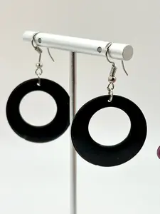 SHUNGITE EARRINGS EMF Protection Hand Cut Genuine Natural Shungite Earring High Quality Black Lustrous Gemstone from Russia for Adults