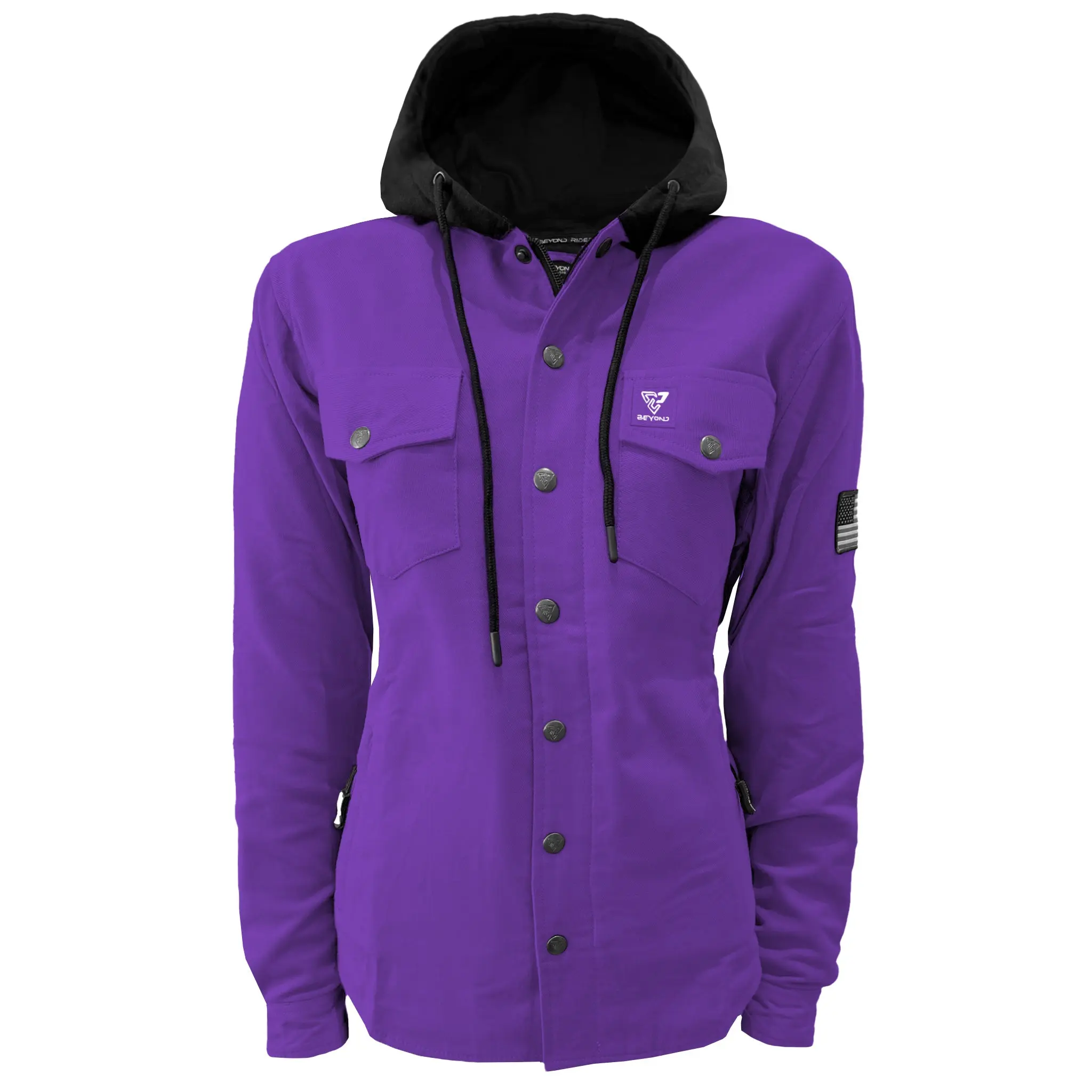 Protective Flannel Hoodie For Women - Purple Solid