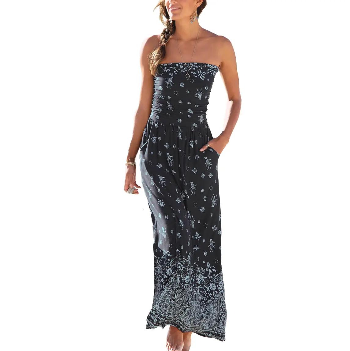LASCANA Women's Bandeau Maxi Dress