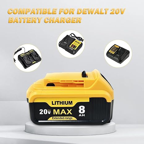 4 Packs of 8000mAh Replacement Parts for 20V Max Battery Lithium-Ion Cordless Power Tools