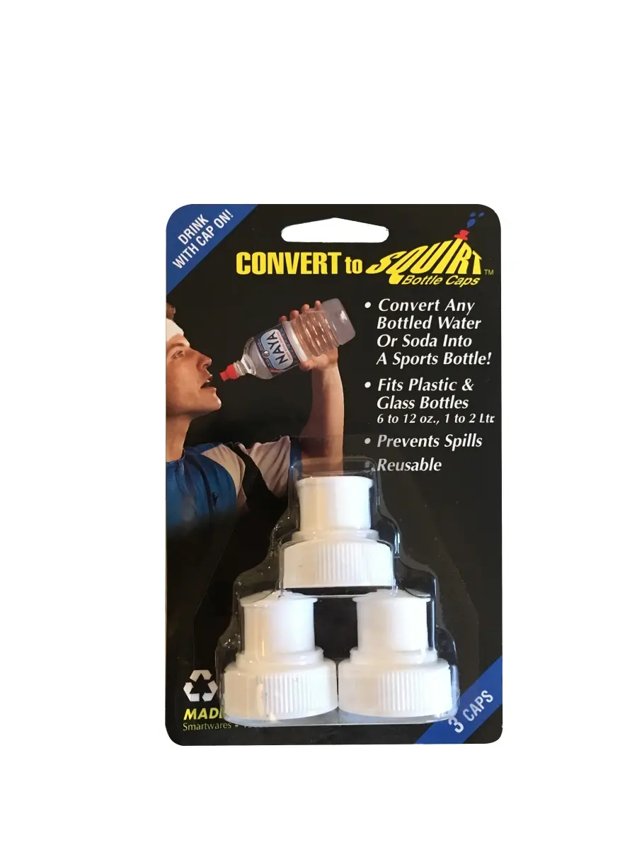 Maverick Ventures 15001 Convert To Squirt Push Pull Water Bottle Caps - Pack of 3