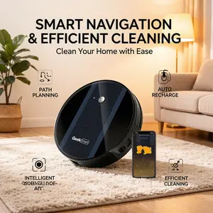 Geek Smart G6 Robot Vacuum Cleaner, Ultra-Thin, 1800Pa Strong Suction, Automatic Self-Charging, App Control, Custom Cleaning, Suitable for Hard Floors & Carpets (Note: Banned From Amazon Sales)