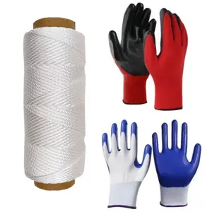 500ft #18 Nylon Mason Line, Durable Latex Gardening Gloves Set, Ideal for Construction, Woodworking, DIY Projects