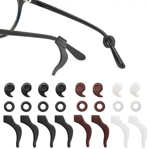 Glasses Grips - 12 Pack - Anti Slip Eyeglass Holder Ear Grip Sunglasses Retainer Temple Tip Reading Glasses Holder