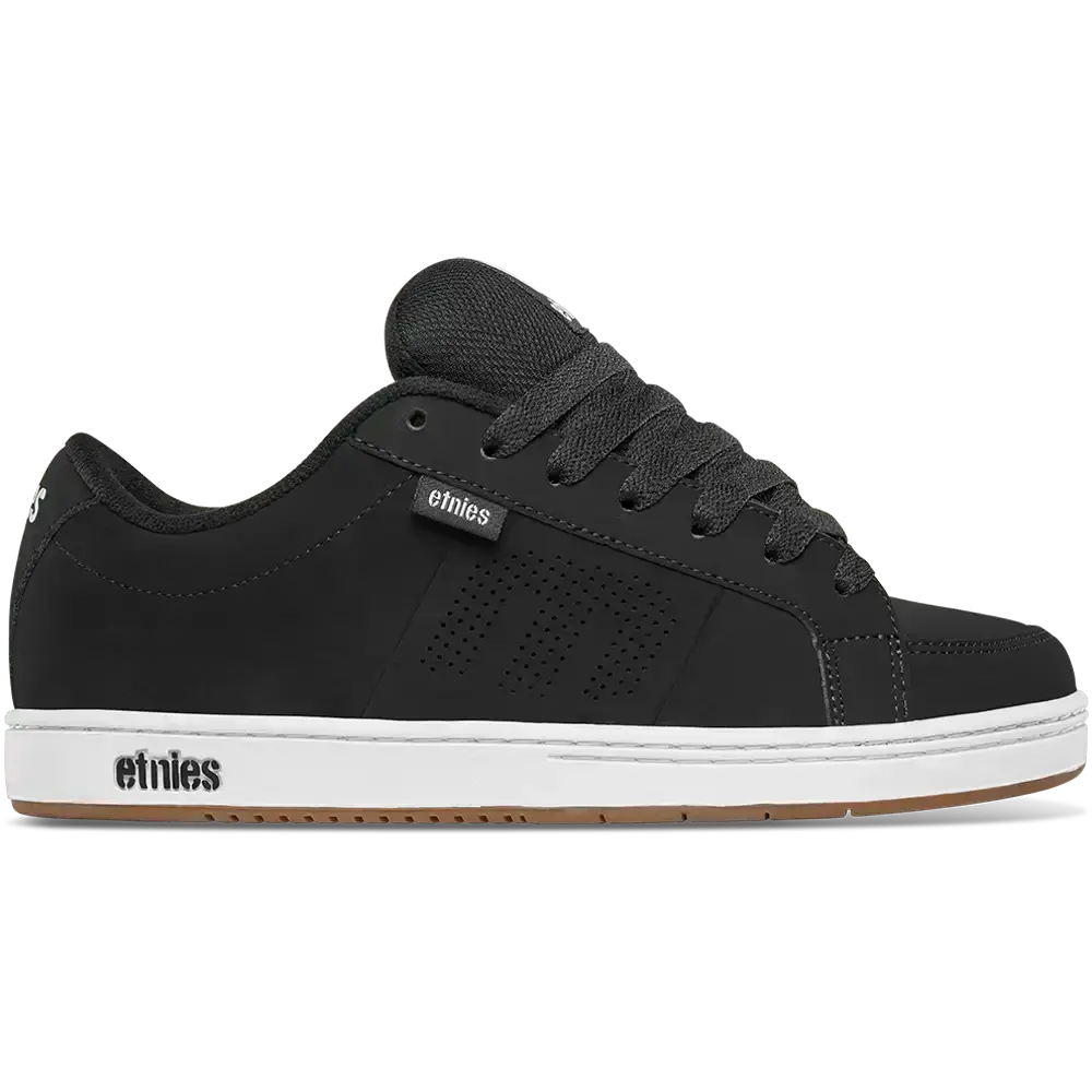 etnies Kingpin Black/White 90' Chunky Skate Shoes – Puffy, Retro, Wide Fit Cupsole Comfort, High-volume,  Sustainable and Designed in California., Sneaker, Footwear, All Weather Grip, Trainer, Athletic, Eva, Laces, Low Top, Padded Tongue, Suede Upper, Ska