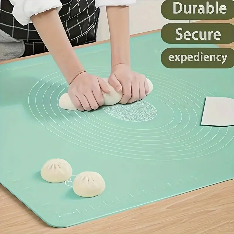 High-Temperature Resistant Silicone Dough Kneading Pad, Large Non-Stick Heat Insulation Cutting Rolling Board, Rolling Pin for Baking & Kitchen Use Baking Tools Baking Utensils
