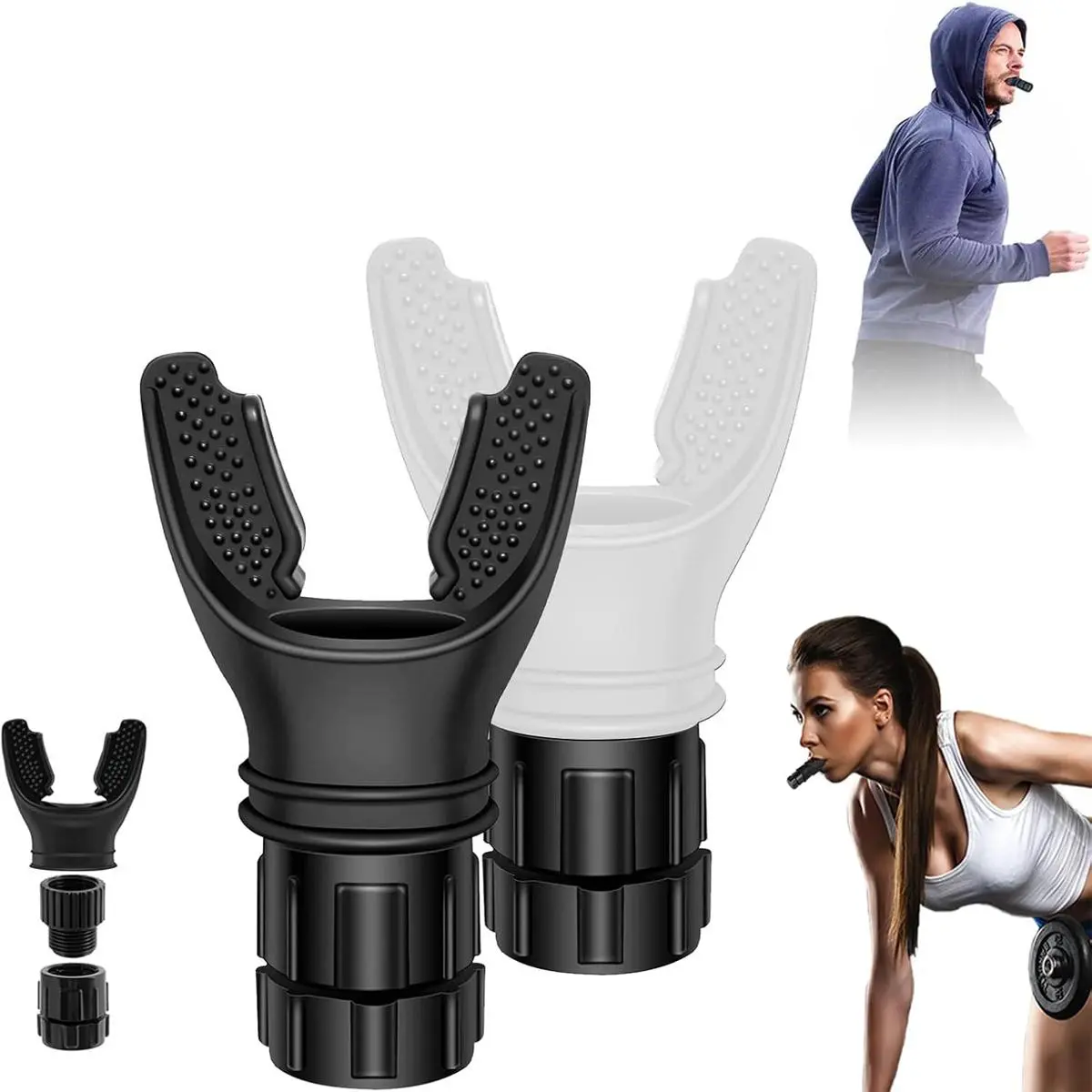 Unisex Compact Lung Exerciser, ABS Silicone Breathing Trainer with Adjustable Resistance, Functional Exercise Fitness Equipment for Athletes