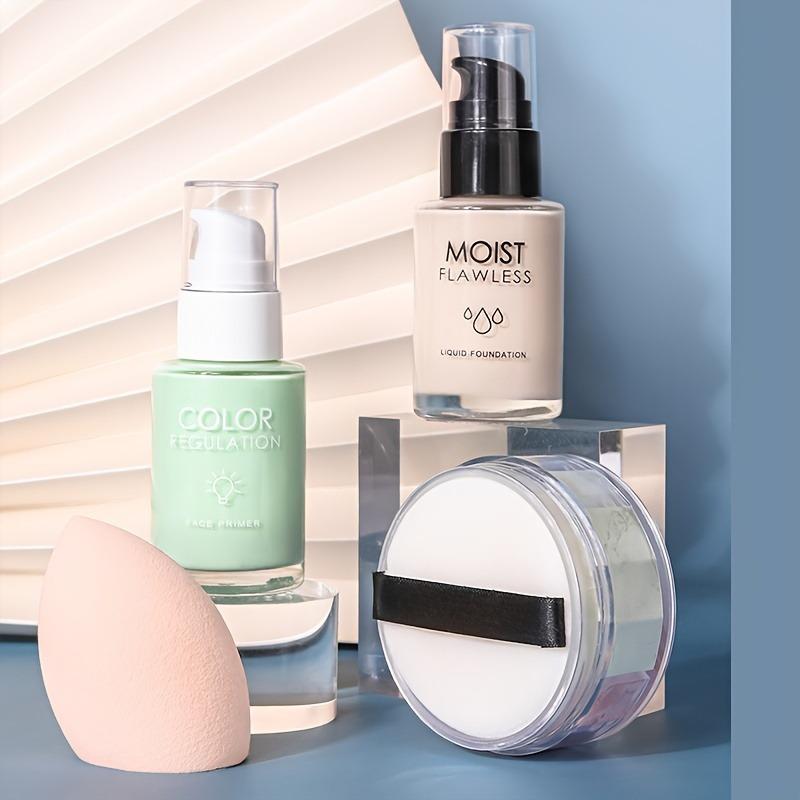 Complexion 4-piece gift set: two shades suitable for most skin tones. One set covers the entire complexion—lightweight, natural finish, no caking, perfect for beginners.
