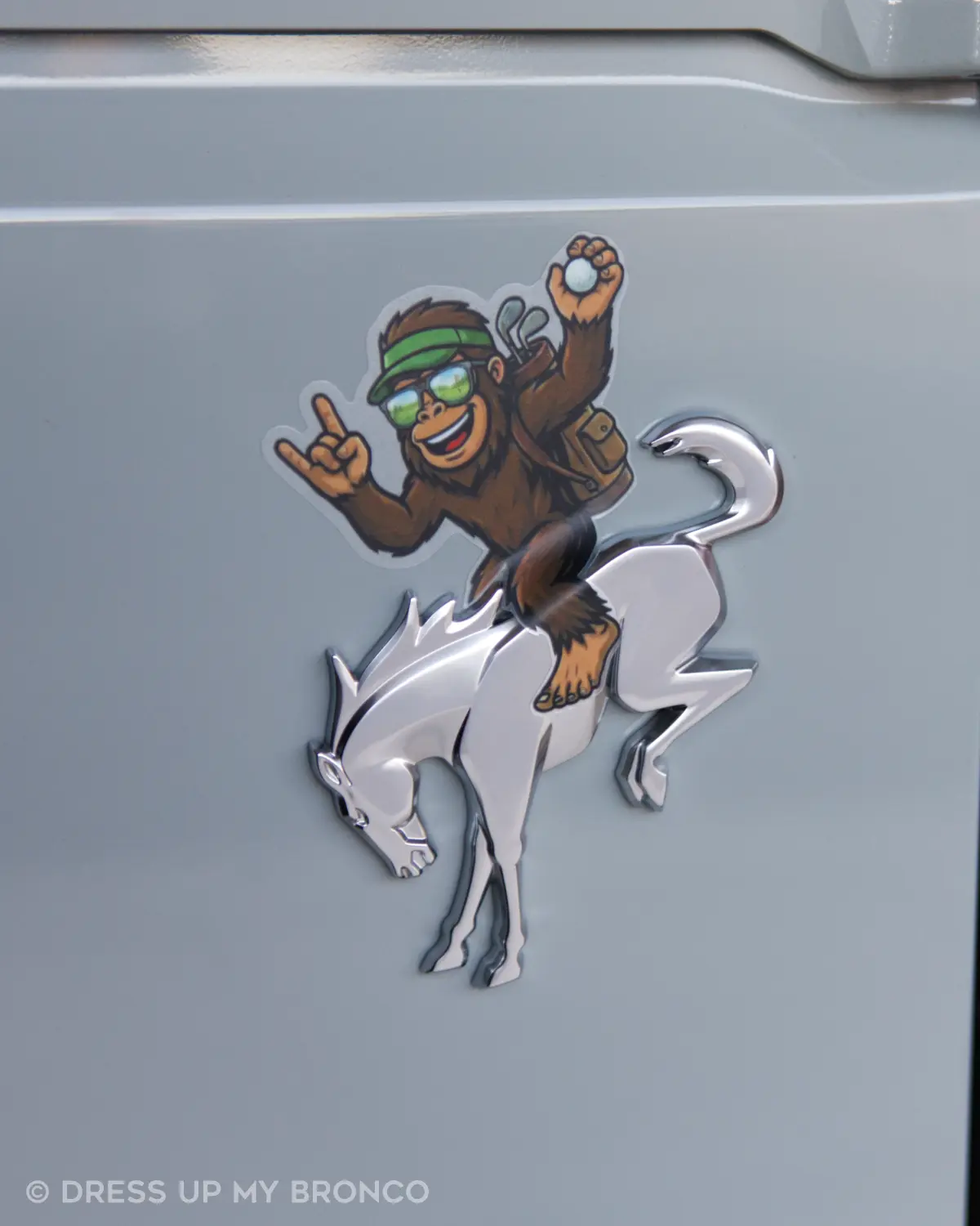 Sasquatchy Caddy — Bronco Emblem Vinyl Decal (Sports Mode Edition)