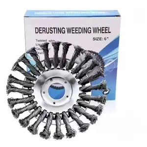 6 Inch Wire Trimmer Head, Steel Cutting Tool, Rotating Brush Weed Remover, Adapter Kit Included, Ideal for Removing Moss Grass Rust