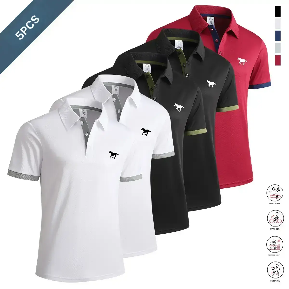 White + White + Black + Black + Burgundy