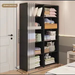 Simple Multi-Layer Bookshelf Storage Cabinet, Home Use Assembly Bedside Bookcase, Space-Saving Design, Easy Installation, Furniture, Bookshelf Rack