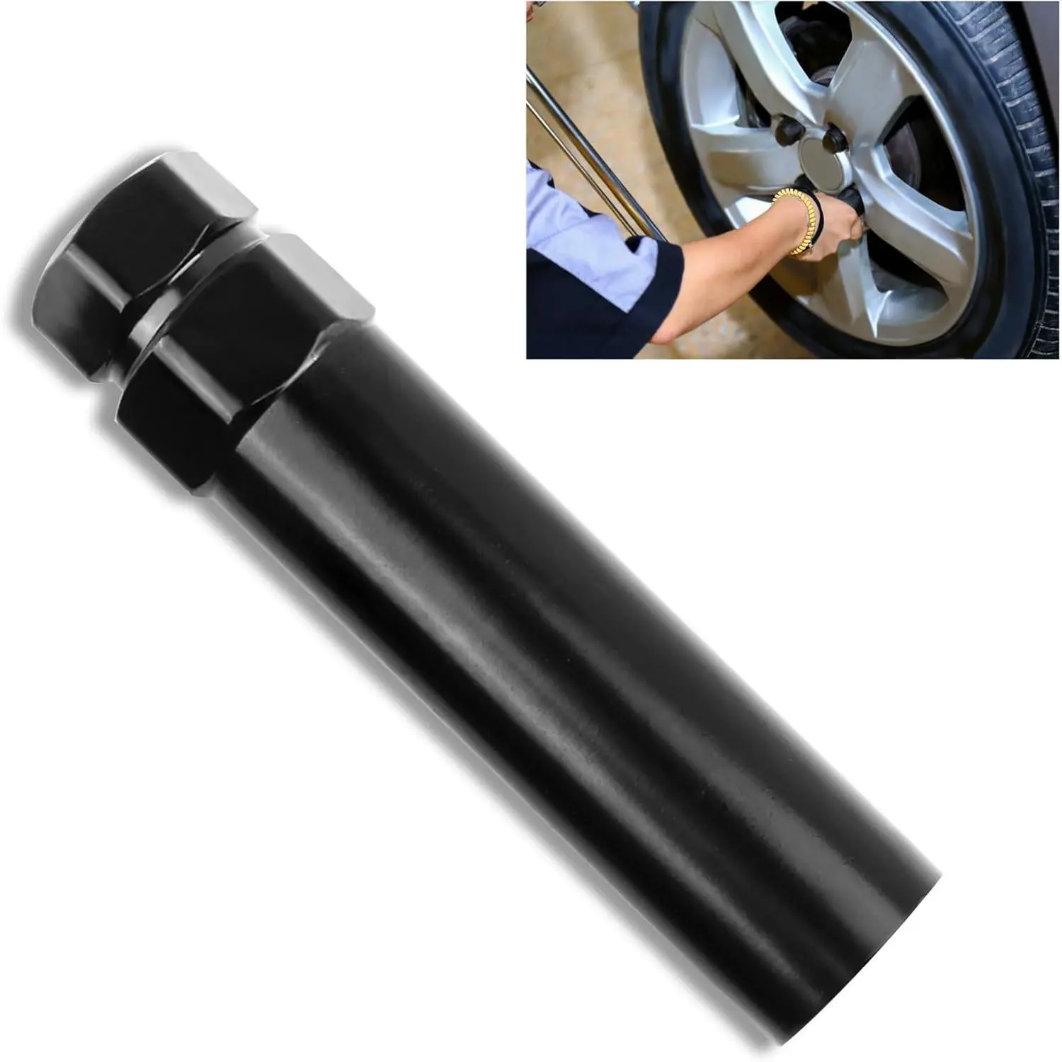 Small 6 Spline Lug Nut Socket,Wheel Lock Key Replacement for Aftermarket 6 Spline Lug Nut,Wheel Lock Removal Tool for 19 mm(3/4 Inch)&21 mm(13/16 Inch) Hex Socket Wrench (Small 6 Spline)