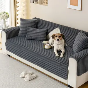 1pc Pure Color Short Plush Non-Slip Pet Blanket, Washable Dog Bed Cover, Soft Comfortable Sofa Cushion, Reusable Furniture Protector