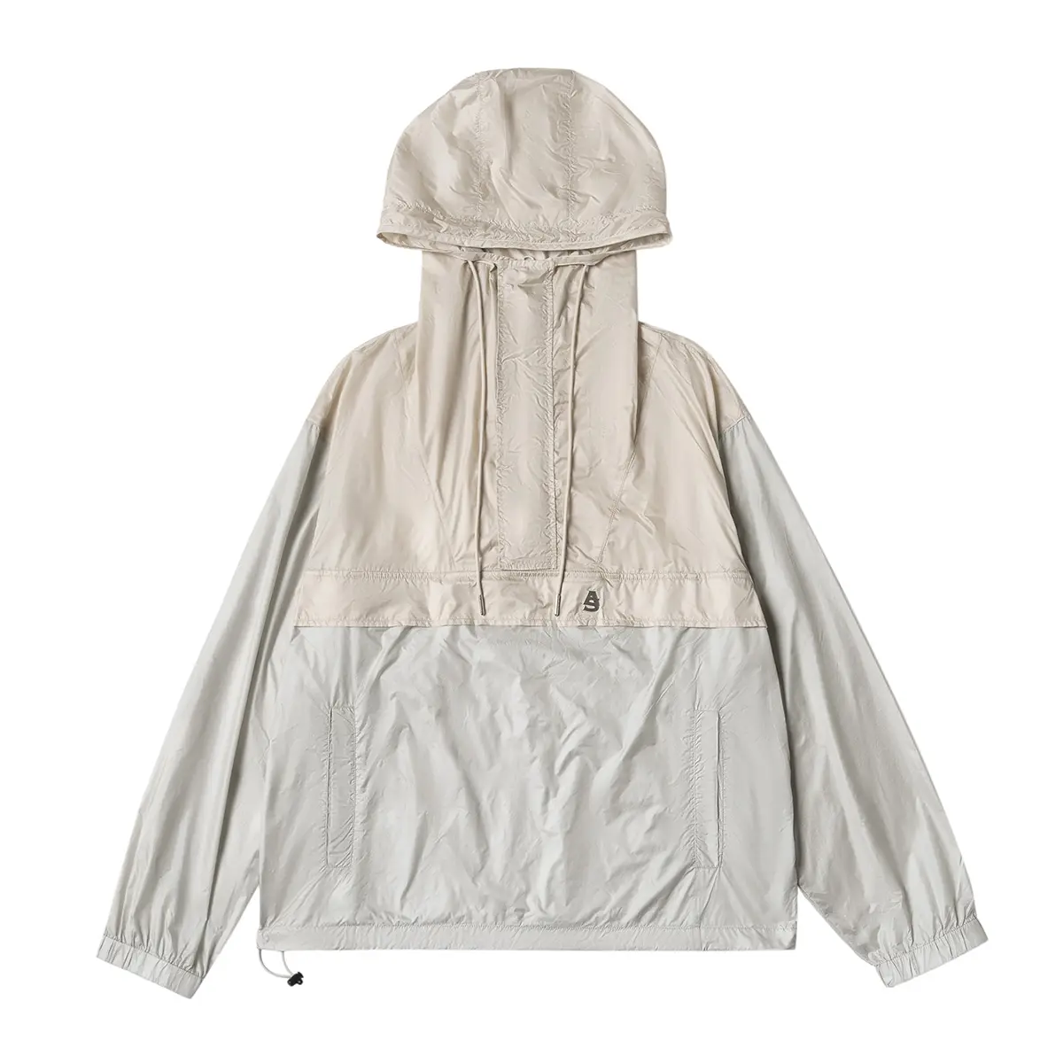 AlphaStyle Ultra-Lightweight Packable White Windbreaker | Minimalist DWR Water-Resistant Nylon Jacket | Windproof Pocketable Travel Coat with Silver Hardware