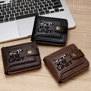 K9 Unit Dog Print Leather Wallet for Everyday Use Durable Wallet for Dog Lovers Ideal Gift for Fathers Day Christmas Birthday and Special Occasions Stylish Wallet for Animal Enthusiasts and Outdoor Activities