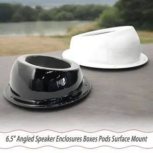 6.5" Angled Speaker Enclosures Boxes Pods Surface Mount, Smaller Custom Mount Door Kick Panel Rear Deck (2PCS Hole Cut)