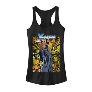 Juniors Womens Marvel X-Men Wolverine Shattered Scene Racerback Tank Top
