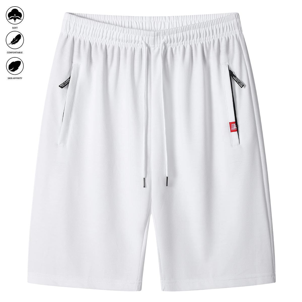 Men’s 3-piece casual athletic shorts set featuring zippered pockets and a drawstring waistband, made from soft, lightweight, breathable fabric, suitable for summer running, dates, and everyday wear，Joggers Pants,summerwins