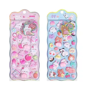 2 pcs/lot Creative Animals Party Soft Puffy 3D Stickers Scrapbooking Diy Journal Stationery Sticker Deco School Office Supplies