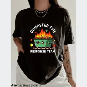 Dumpster Fire Response Team Work Humor Tee – 100% Cotton Funny Unisex Casual Shirt